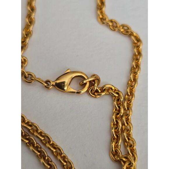 Vintage Gem Time Gold Tone Watch Pendant Necklace w/Mother of Pearl Asian Theme - Picture 6 of 8